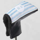 Benutzerdefiniertes Monogramm Blau Gestreifter Gol Golf Headcover (3/4 Vorderseite)