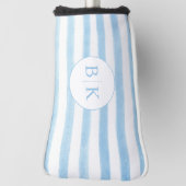 Benutzerdefiniertes Monogramm Blau Gestreifter Gol Golf Headcover (Rotieren 90)