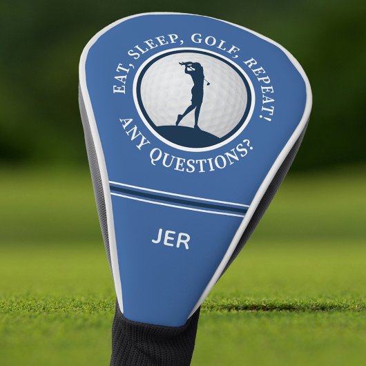 Benutzerdefiniertes Monogramm Blau Golf Essen Schl Headcover