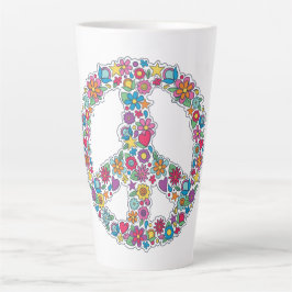 Benutzerdefiniertes Monogramm-Blume-Friedenszeiche Milchtasse