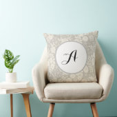 Benutzerdefiniertes Monogramm Blume Muster Grau Kissen (Stuhl )