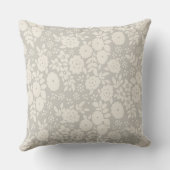 Benutzerdefiniertes Monogramm Blume Muster Grau Kissen (Rückseite)