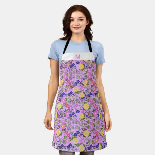 Benutzerdefiniertes Monogramm Blumen trendy süß 50 Schürze