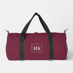 Benutzerdefiniertes Monogramm, Bordeaux überall Duffle Bag