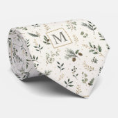 Benutzerdefiniertes Monogramm Botanisches Weihnach Krawatte (Gerollt)