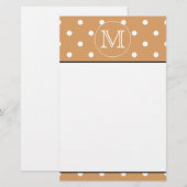Benutzerdefiniertes Monogramm Braunes Polka-Dot-M Briefpapier (Vorne/Hinten)