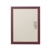 Benutzerdefiniertes Monogramm Burgunder Creme Gold Notizblock (Rotiert)