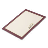Benutzerdefiniertes Monogramm Burgunder Creme Gold Notizblock (angewinkelt)