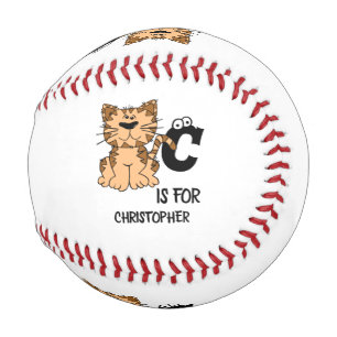 Benutzerdefiniertes Monogramm C ist für Katzen nie Baseball