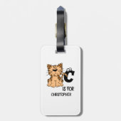 Benutzerdefiniertes Monogramm C ist für Katzen nie Gepäckanhänger (Rückseite vertikal)