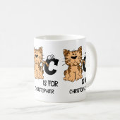 Benutzerdefiniertes Monogramm C ist für Katzen nie Kaffeetasse (VorderseiteRechts)