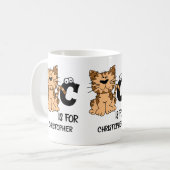 Benutzerdefiniertes Monogramm C ist für Katzen nie Kaffeetasse (Vorderseite Links)