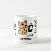 Benutzerdefiniertes Monogramm C ist für Katzen nie Kaffeetasse (Mittel)