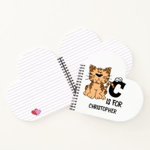 Benutzerdefiniertes Monogramm C ist für Katzen nie Notizblock