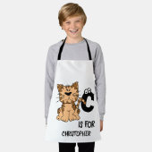 Benutzerdefiniertes Monogramm C ist für Katzen nie Schürze (Getragen)