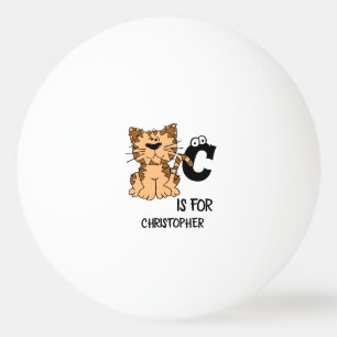 Benutzerdefiniertes Monogramm C ist für Katzen nie Tischtennisball
