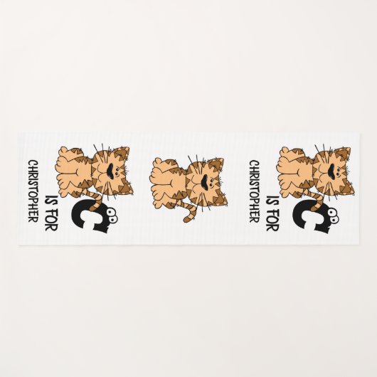 Benutzerdefiniertes Monogramm C ist für Katzen nie Yogamatte (Vorderseite (Horizontal))