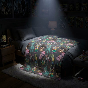 Benutzerdefiniertes Monogramm Cartoon Zombie Comic Fleecedecke