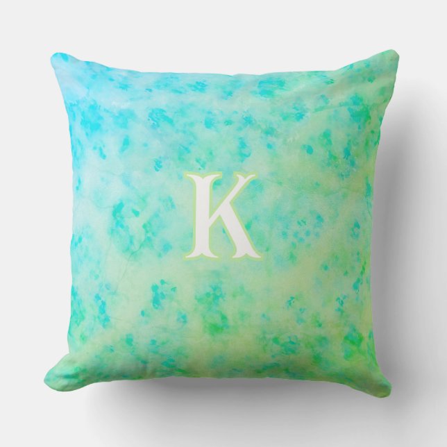 Benutzerdefiniertes Monogramm Coastal Grunge Textu Kissen (Vorderseite)