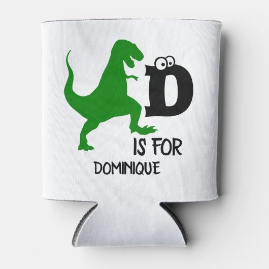 Benutzerdefiniertes Monogramm D für Dinosaurier ni Dosenkühler (Vorderseite)