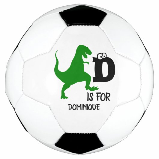 Benutzerdefiniertes Monogramm D für Dinosaurier ni Fußball (Vorderseite)