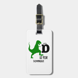 Benutzerdefiniertes Monogramm D für Dinosaurier ni Gepäckanhänger
