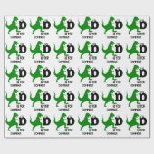 Benutzerdefiniertes Monogramm D für Dinosaurier ni Geschenkpapier (Flach)