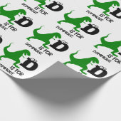 Benutzerdefiniertes Monogramm D für Dinosaurier ni Geschenkpapier (Ecke)