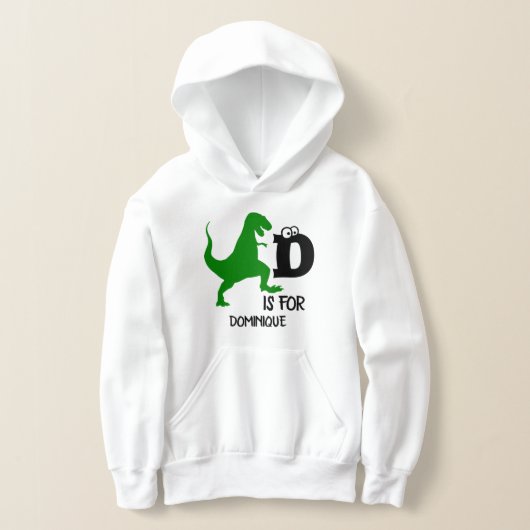 Benutzerdefiniertes Monogramm D für Dinosaurier ni Hoodie (Ablage )