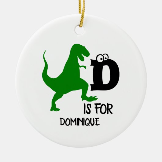 Benutzerdefiniertes Monogramm D für Dinosaurier ni Keramik Ornament (Vorne)