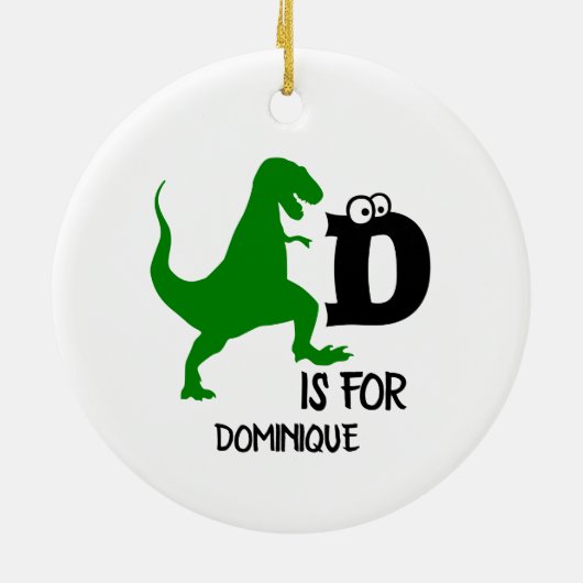 Benutzerdefiniertes Monogramm D für Dinosaurier ni Keramik Ornament (Hinten)