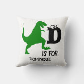 Benutzerdefiniertes Monogramm D für Dinosaurier ni Kissen (Rückseite)