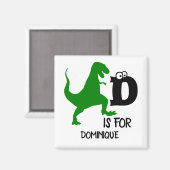 Benutzerdefiniertes Monogramm D für Dinosaurier ni Magnet (Vorderseite/Rückseite)