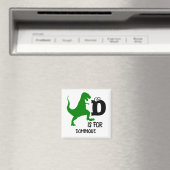 Benutzerdefiniertes Monogramm D für Dinosaurier ni Magnet (In Situ (Geschirrspüler))