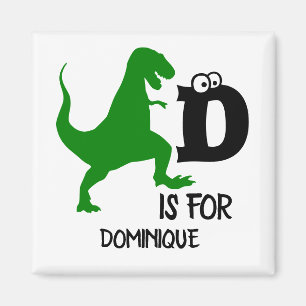 Benutzerdefiniertes Monogramm D für Dinosaurier ni Magnet