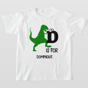 Benutzerdefiniertes Monogramm D für Dinosaurier ni T-Shirt
