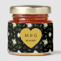 Benutzerdefiniertes Monogramm Datum Grün Weiß Flor