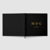 Benutzerdefiniertes Monogramm Datum Stilvoll Moder Gästebuch (Voll)