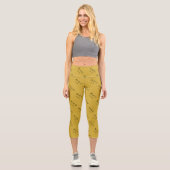 Benutzerdefiniertes Monogramm-Datums-Muster Metall Capri Leggings (Vorderseite)