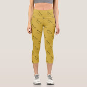 Benutzerdefiniertes Monogramm-Datums-Muster Metall Capri Leggings (Vorderseite)
