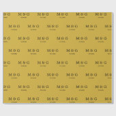 Benutzerdefiniertes Monogramm-Datums-Muster Metall Geschenkpapier (Flach)