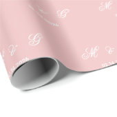 Benutzerdefiniertes Monogramm-Datums-Muster Soft B Geschenkpapier (Rolleneckpunkt)