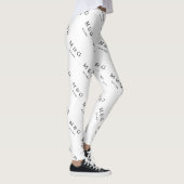 Benutzerdefiniertes Monogramm-Datums-Muster Stilvo Leggings (Rechts)