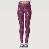 Benutzerdefiniertes Monogramm-Datums-Muster Stilvo Leggings (Vorderseite)