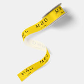 Benutzerdefiniertes Monogramm-Datums-Muster Stilvo Satinband (Rückseite)