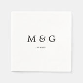 Benutzerdefiniertes Monogramm-Datums-Muster Stilvo Serviette (Vorderseite)