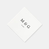 Benutzerdefiniertes Monogramm-Datums-Muster Stilvo Serviette (Ecke)