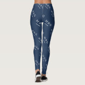 Benutzerdefiniertes Monogramm-Datums-Muster Stylis Leggings (Rückseite)