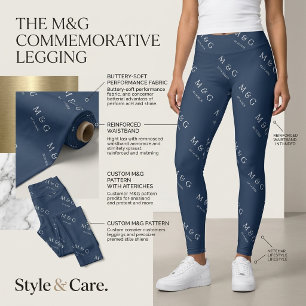 Benutzerdefiniertes Monogramm-Datums-Muster Stylis Leggings