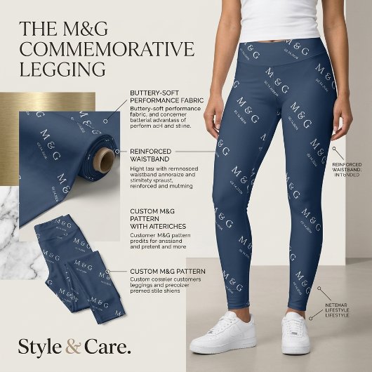 Benutzerdefiniertes Monogramm-Datums-Muster Stylis Leggings